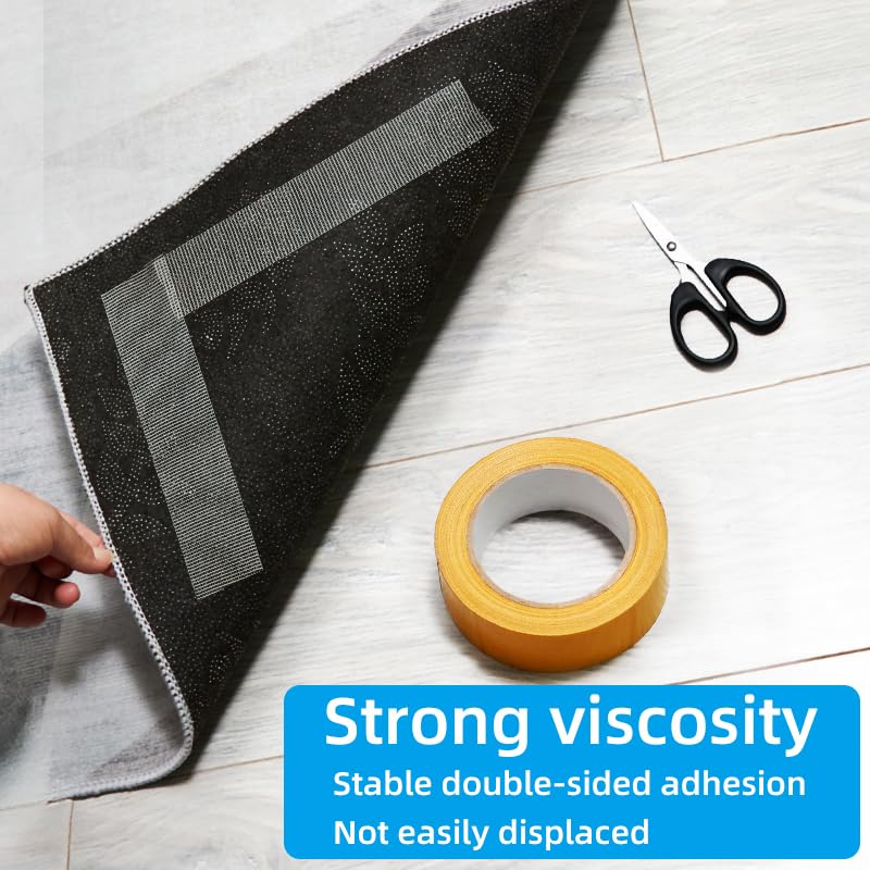 Double Sided Fabric Tape Heavy Duty, Double Stick Carpet Tape, Removable High Stickness Strong 2 Sided Tape for Clothes, Walls, Crafts, Rugs, Hem, Carpet, Woodworking, 2 Inch X 33FT 2inch X 33ft Roll