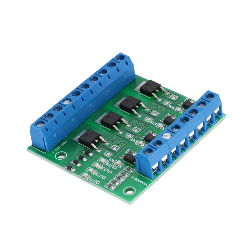 PWM 4 Channel PLC Amplifier Mosfet Module Mosfet PCB MOSFET Amplifier PCB Module Driver 3-20V to 3.7-27VDC 10A