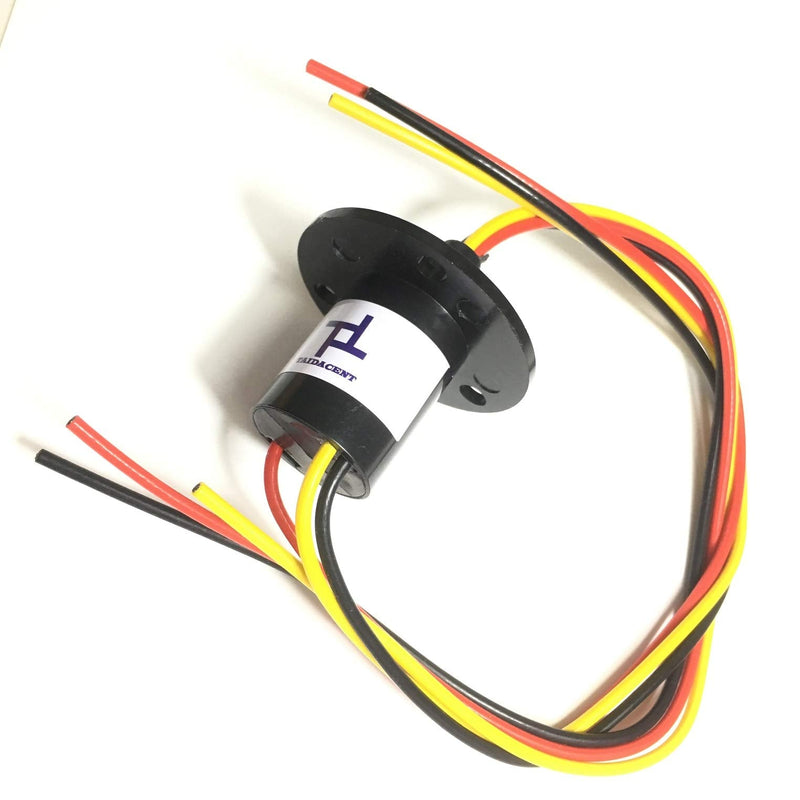 Taidacent 3 Wires 4 Wires 5A 10A 15A 30A Electrical Slip Ring Collector Ring Rotary Electrical Contact Joint Rotary Connector Commutator (3 Wires 15A Diameter 22mm) 3 Wires 15A Diameter 22mm