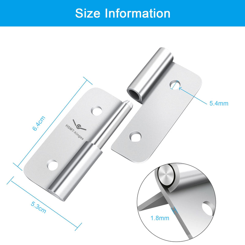 [Australia - AusPower] - 2.5 Inch Lift Off Hinges, 304 Stainless Steel Small Slip Joint Flag Hinges, Removable Hinges for Wooden Metal Doors, Cabinet Doors, Metal Boxes and More (Left Handed, 4 PCS) 2.5 inch-4 Pack Stainless Silver-LEFT HANDED 