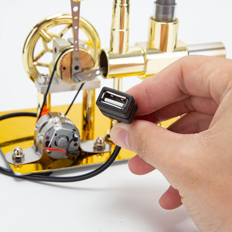 [Australia - AusPower] - Hot Air Stirling Engine Motor Education Model Electricity Power Generator LED Lights Kit Teaching Stirling Engine Kit for Adults Desktop Educational Toy Gift for Engineers (KTP01) KTP01 