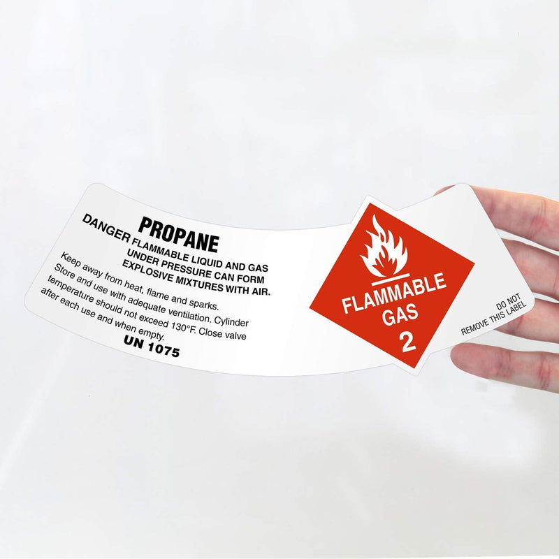 SmartSign "Propane - Class 2 Flammable Gas" Pack Of 25 Cylinder Labels | 2" x 5.25" Vinyl, Made in USA