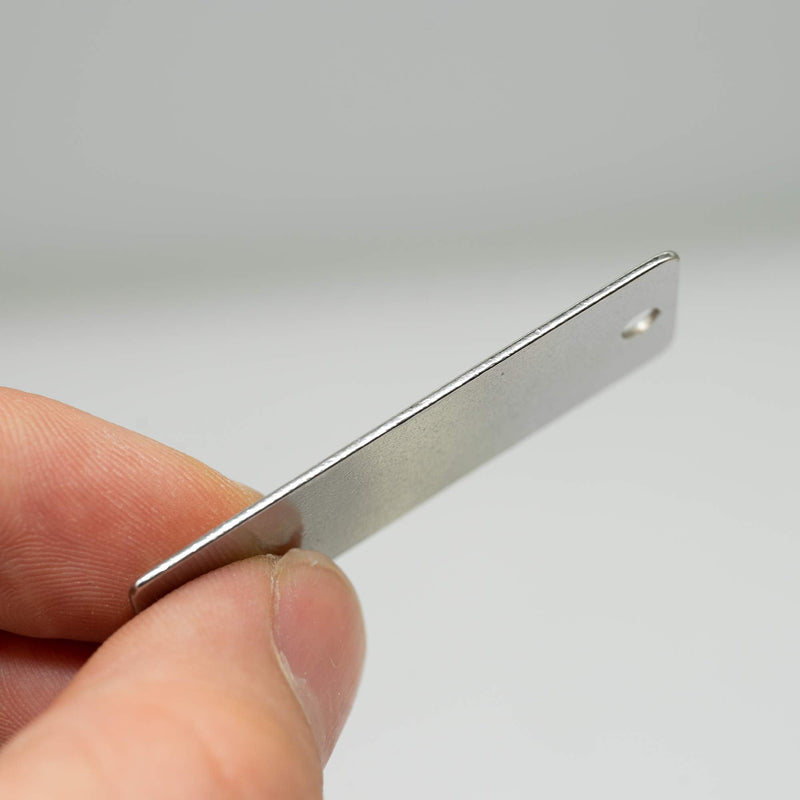 StayMax 100 Pack Stainless Steel Blank Tags Engraving Blanks Rectangle Stamping Blanks with Two Holes