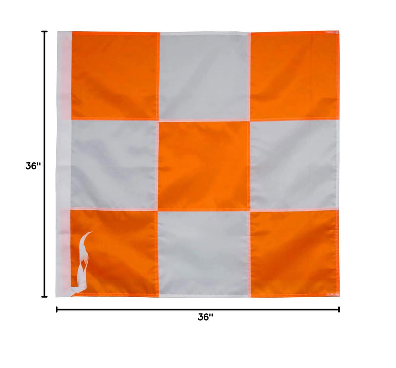 [Australia - AusPower] - Heavy Duty Airport Flag Orange and White 36 x 36 Inch With Rope- Longest Lasting Oxford Nylon 210D | Airfield Vehicle Safety Flags Decoration Gift Yard House Banner Airport-2Pack Orange White 