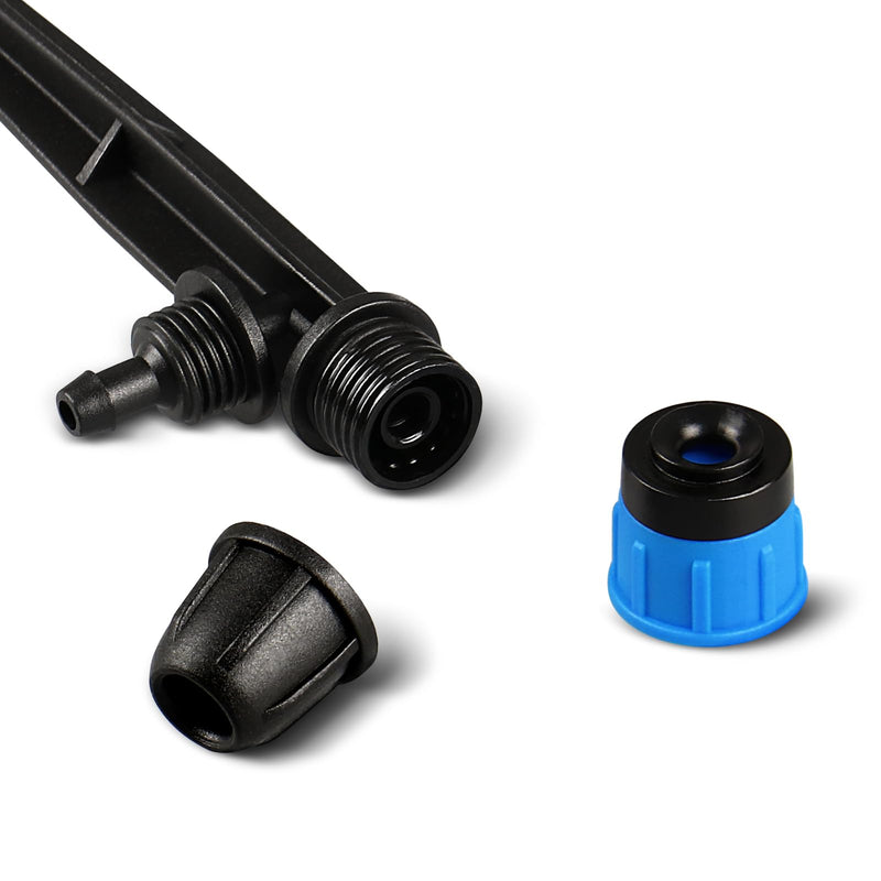 [Australia - AusPower] - 55 Pieces Drip Emitters Fan Shape with Stake for 1/4" Irrigation Tubing: Adjustable 360 Degree Water Flow Irrigation Universal Vortex Sprayer On 5" Stake Drip Pipe Sprinklers Fittings Blue 360 Degree Vortex Emitter-55 Pcs 