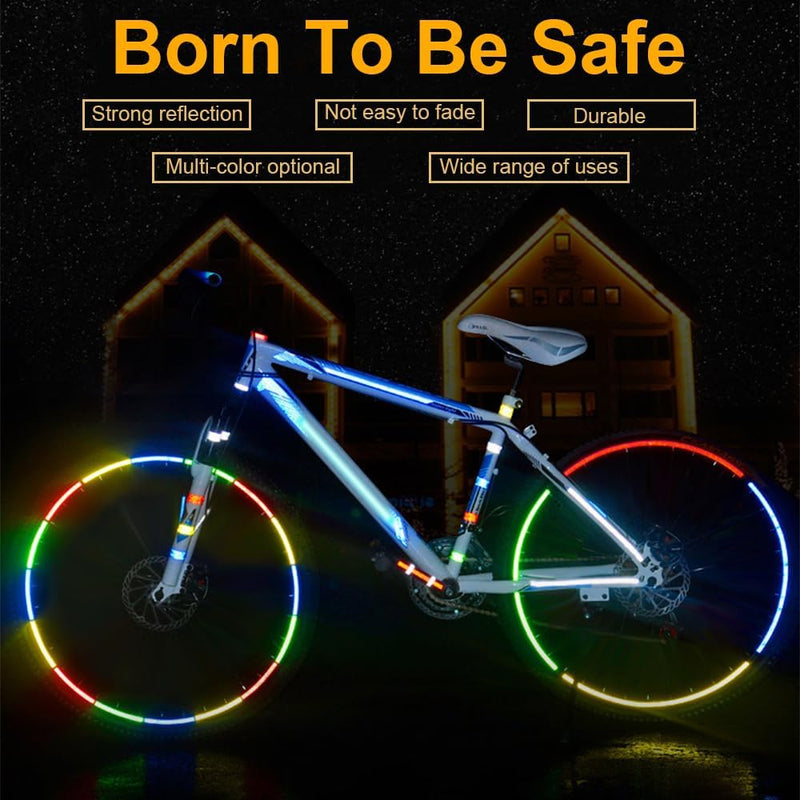 Self-Adhesive Reflective Tape - 5 Rolls Waterproof High Visibility Safety Strips for Cars, Bikes, Motorcycle, Mailbox, Helmet, Gear | 10mm x 8m, 5 Colors