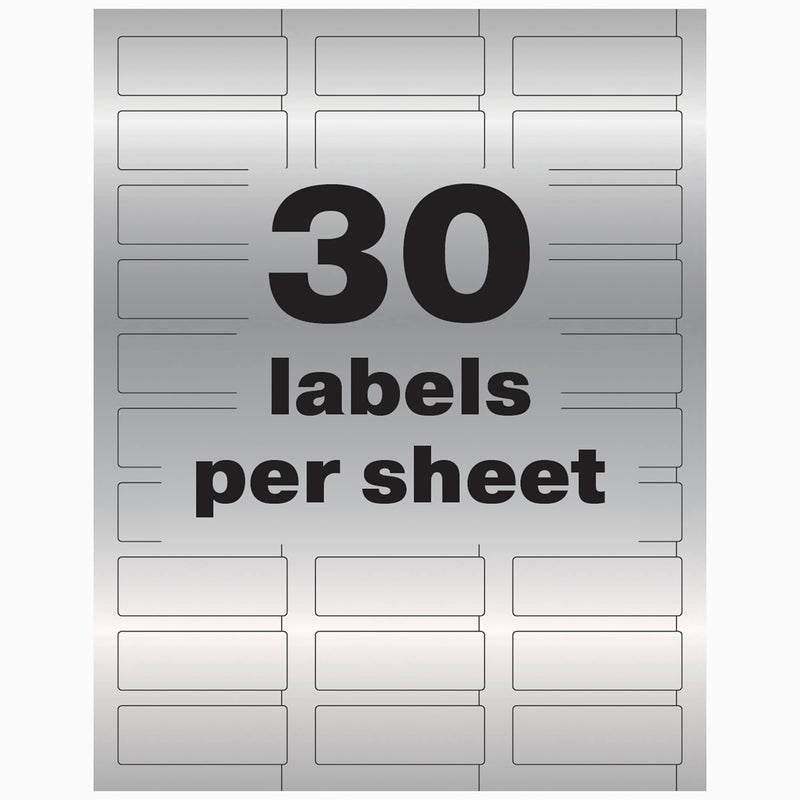 Avery Metallic Asset Tag Labels, 3/4 x 2, Laser Printable Tags, 240 Waterproof Labels (61524) 3/4" x 2"