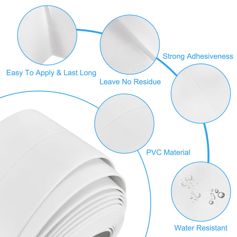 [Australia - AusPower] - uxcell Waterproof Seal Caulk Strip Tape Self Adhesive, 2pcs 10.5 Ft L x 0.87" W PVC Sealing Tape Caulking Tape for Kitchen Countertop, Bathroom, Toilet, Bathtub Floor Wall Corner, White 