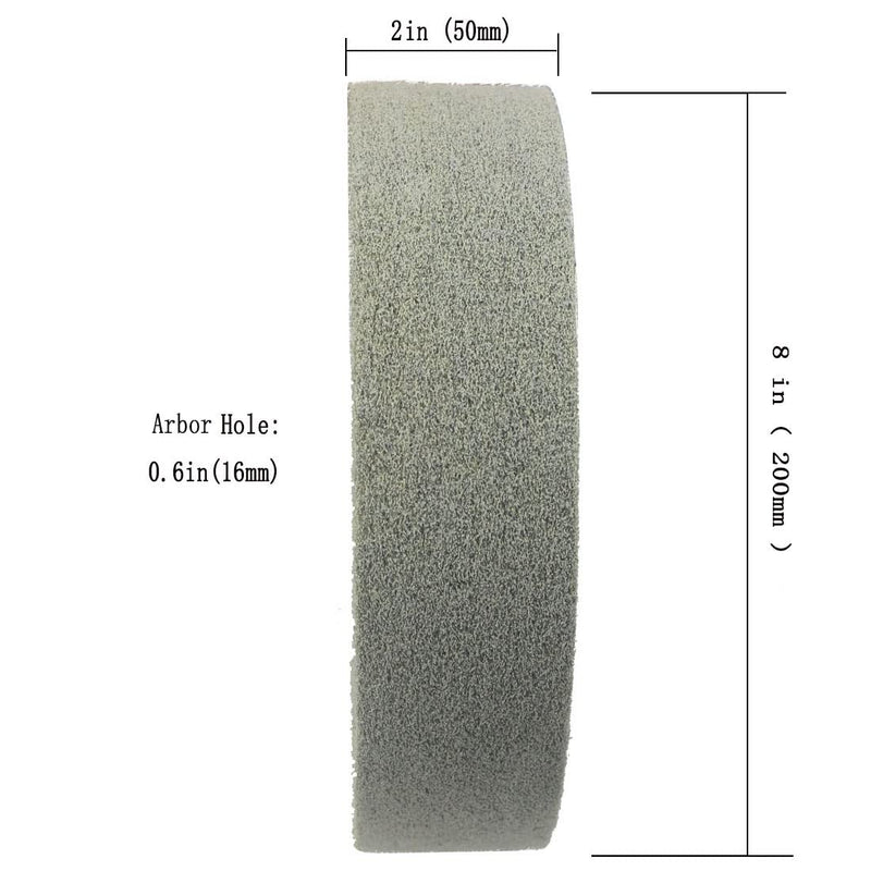 8" x 2" Nylon Fiber Buffing Wheel, Extra Thick 180 Grit Abrasive Silicone Carbide Burnishing Wheel with 5/8" Arbor Hole for Bench Grinder (7P) 8"x2" Extra Thick Fiber Wheel