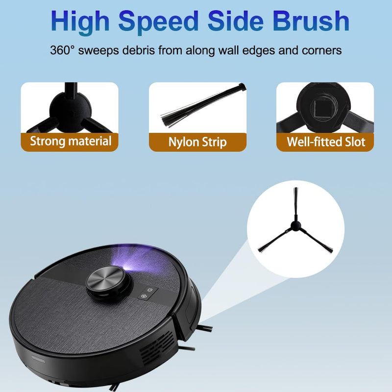 [Australia - AusPower] - Replacement Parts Accessories Compatible with MONSGA MS1 MAX Robot Vacuum Cleaner, Including 1 Main Brush, 4 Hepa Filters, 4 Mop Pads, 4 Edge-Sweeping Brushes, 4 Dust Bag 17Pc accessories 