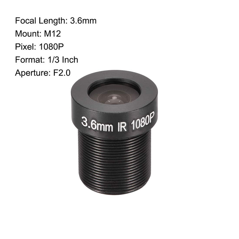 [Australia - AusPower] - uxcell 3 Pcs CCTV Camera Lens 3.6mm Focal Length 1080P F2.0 1/3 Inch Wide Angle for CCD Camera 