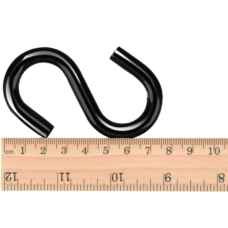 Shappy S Hooks Heavy Duty, Max 441 Lbs Black S Hooks for Hanging Plants Hammock S Shaped Hanging Hooks Strong Utility Hooks for Swing Pots Pans Kitchen Utensils Clothes Tools(3 Inch Long, 4 Pieces) 3 Inch Long