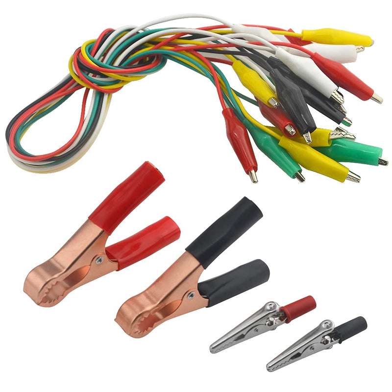 [Australia - AusPower] - WMYCONGCONG 50 PCS Metal Alligator Clips Electrical Crocodile Clips Car Battery Electric Test Clips Alligator Clamps 50A + Alligator Clips Electrical Test Leads for Electric Experiment Testing 