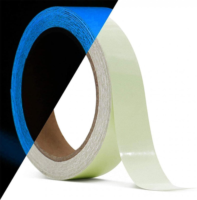 3Pcs Blue Glow in The Dark Tape,Safety Signs and Signals Glow in The Dark Tape,9.8 inch Fluorescent Spike Sticker, Self-Adhesive Luminous Tapes Safety Warning Tapes,Blue Tape