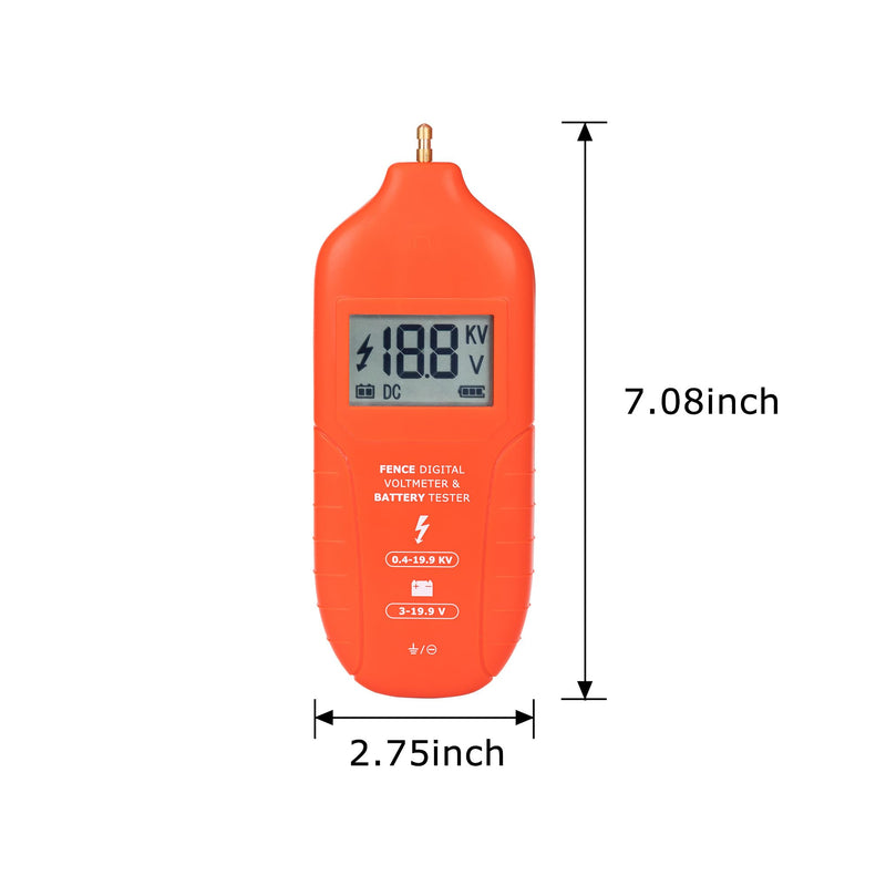 [Australia - AusPower] - Electric Fence Tester Fault Finder Digital Electric Fence Voltage Tester Max 19.9kv, Fence Voltage Tester with Large LCD Display, Grounding & 1.5V Battery Included 