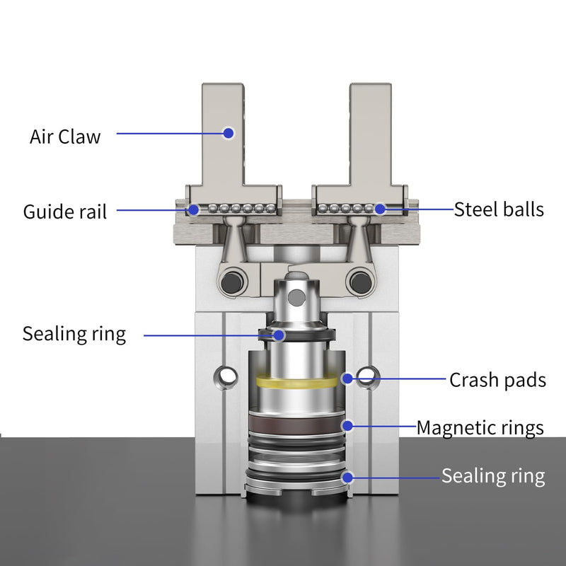 [Australia - AusPower] - Pneumatic finger cylinder small parallel grippers pneumatic fixture MHZ2-10D magnetic thread -10D 