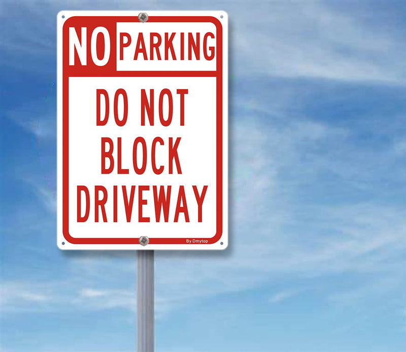 [Australia - AusPower] - No Parking Sign Do Not Block Driveway Sign, (2 Pack) 10 x 14 Inches Rust Free Aluminum Metal Sign, UV Protected Weather Resistant Durable In Easy to Mount 14 X 10 " 