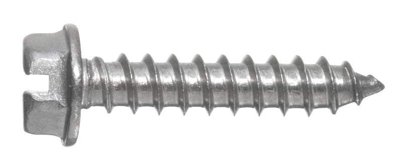 #14 x 1-1/4" Hex Washer Head Sheet Metal Screws, External Hex Drive, Stainless Steel 18-8, Full Thread, Bright Finish, Self-Tapping, Type A, Quantity 50 By Fastenere #14 x 1-1/4" (50 Pack)