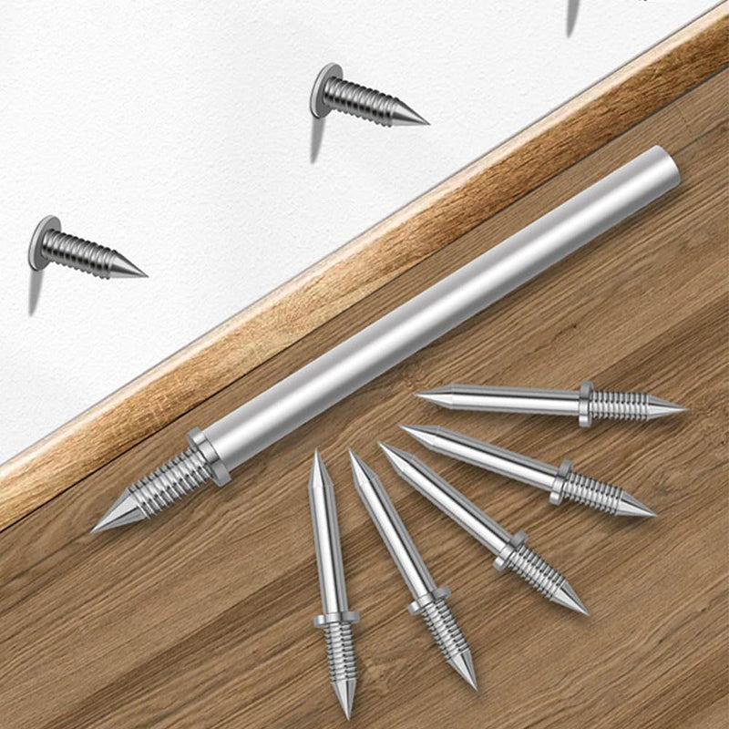 [Australia - AusPower] - Double-Head Skirting Thread Seamless Nail,500Pcs Invisible Screws Nail, Skirting Line Without Marks Nail Equipped with 5 Nail Specific Sleeve Tool (500) 500 