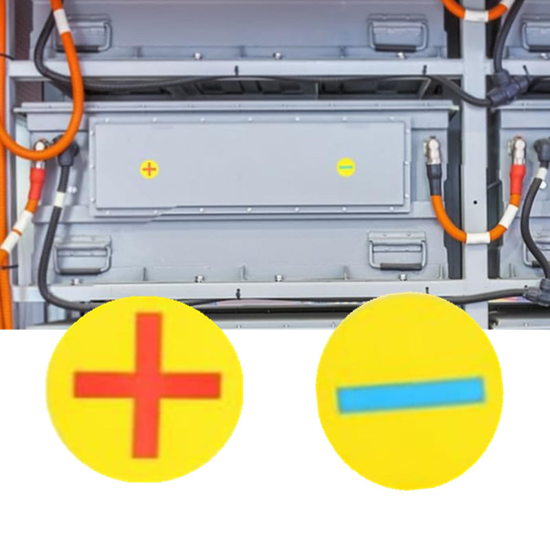 6 Sheets Polarity Battery Stickers - High Visibility Labels for Easy Positive/Negative Terminal ID on Batteries Electrical Machines