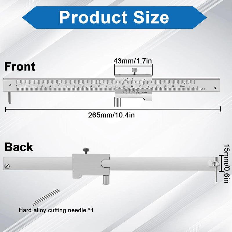 Stainless Steel Marking Tools Parallel Crossed Vernier Caliper 0-20 cm Parallel Scriber Scribing Tool Calliper Marking Gauge Metal Parallel Scriber Diameter Gauge