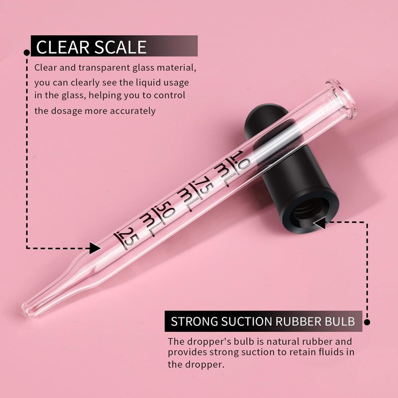 [Australia - AusPower] - Teenitor 20Pack Eye Dropper 1mL, Droppers for Oils, Medicine Dropper Glass Dropper, Straight-Tip Eye Dropper Pipette Dropper for Oils, Ear Dropper Eye Droppers for Medicine Feeding Lab 