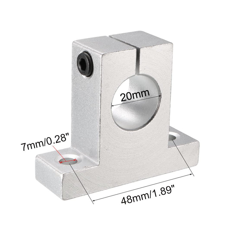 [Australia - AusPower] - 4pcs SK20 Aluminum Linear Rod Rail Shaft Support 20mm Linear Motion Guides for CNC 3D Printer 20mm/0.79inch SK 