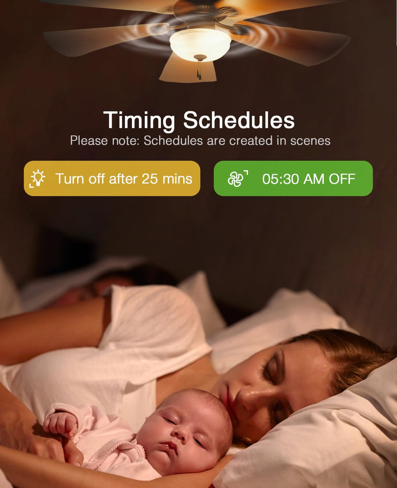 [Australia - AusPower] - GHome Smart Dimmer Switch with 4-Speed Ceiling Fan Control, Ceiling Fan and Light Switch Combo with Dimmer Compatible with Alexa and Google Assistant, 2.4Ghz Only, Single-Pole, UL Certified 1 Pack 