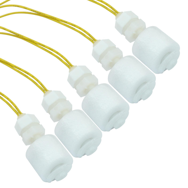 [Australia - AusPower] - Piutouyar 5 Pack PP Plastic Float Switch, Right Angle White Fish Tank Liquid Water Level Sensor 