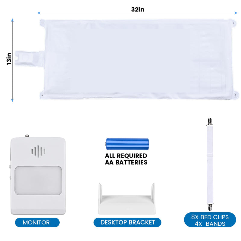 [Australia - AusPower] - Bed Sensor Pad & Pager for Elderly Dementia Patients Caregiver Bed Alarm with 32" x 13" Motion Sensor Pad Fall Prevention for Elderly (Bed Pad) Bed Pad 