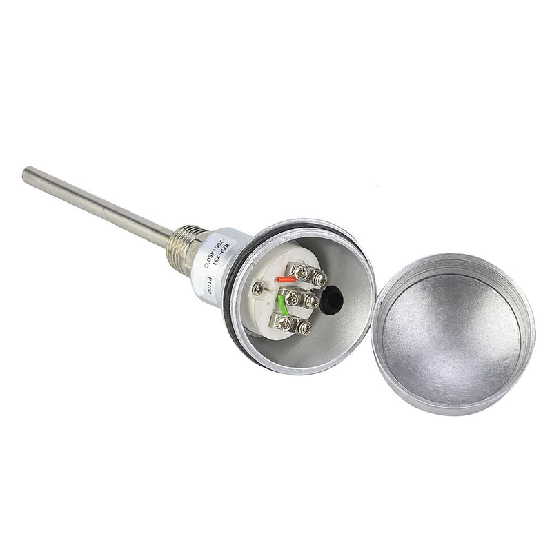 Temperature Sensor Head, PT100 Temperature Sensor Probe 1/2" NPT Thread Thermocouple Terminal Head (PT 100mm)
