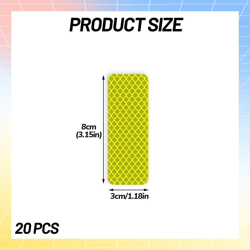 20Pcs Reflective Stickers, Waterproof Safety Reflective Tape for Car Trailer Truck Bike Motorcycle (Yellow-Green)