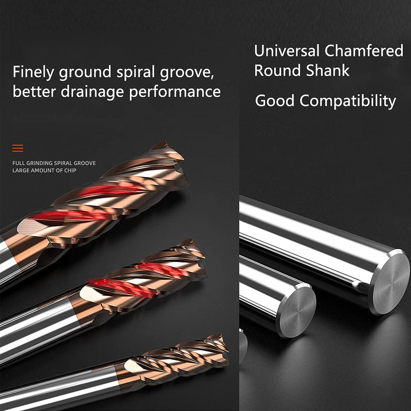 [Australia - AusPower] - ASNOMY Solid Carbide Carbide End Mill 1 mm End Mill Carbide AlTiN Coated 55 HRC 4 Cutting, Drilling, Milling, Simple, Immersion, CNC, Tungsten Carbide 1mm 
