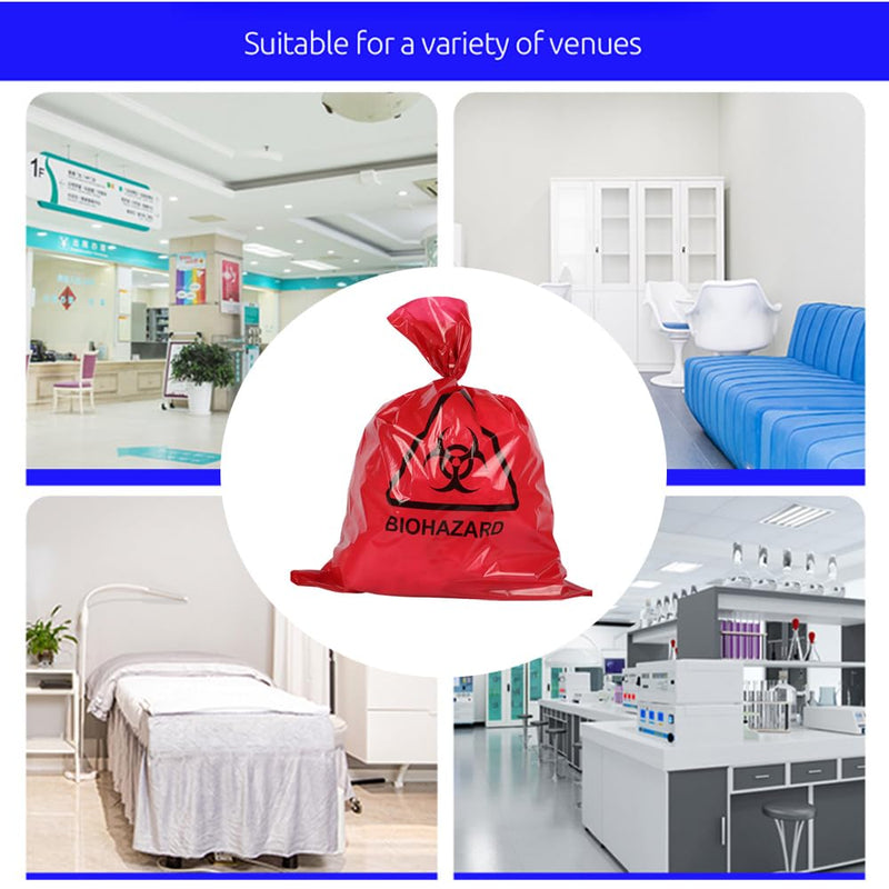 [Australia - AusPower] - 5 Pack Biohazard Bags Heavy Duty Thick Autoclavable Infectious Waste Bag Red Polypropylene Puncture Resistant 20 Gallon Biohazard Safety Bags Disposable Laboratory Sample Specimen Bag 