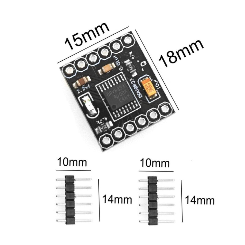 JZK 6 Pack DRV8833 Dual H-Bridge Motor Driver Board - 1.5A 2 Channel DC Motor Controller Module, Extremely Small, 3V-10V Input