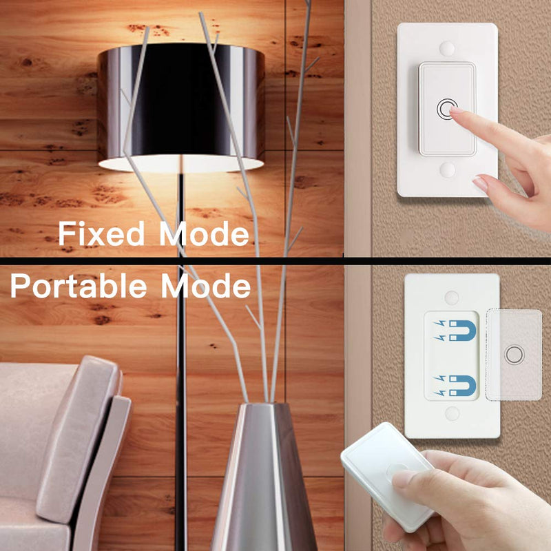 [Australia - AusPower] - LoraTap Mini Remote Control Outlet Plug Adapter with Remote Wall Switch, 656ft Range Wireless Remote Control for Indoor Lamps and Household Appliances, No Hub Required, 10A/1100W, White 