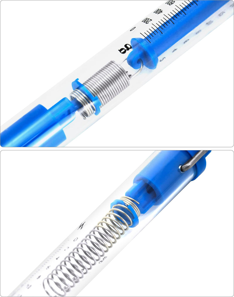 [Australia - AusPower] - QWORK Spring Scale, 10 Pack 20N Transparent Spring Balance Hanging Tube Spring Scale 