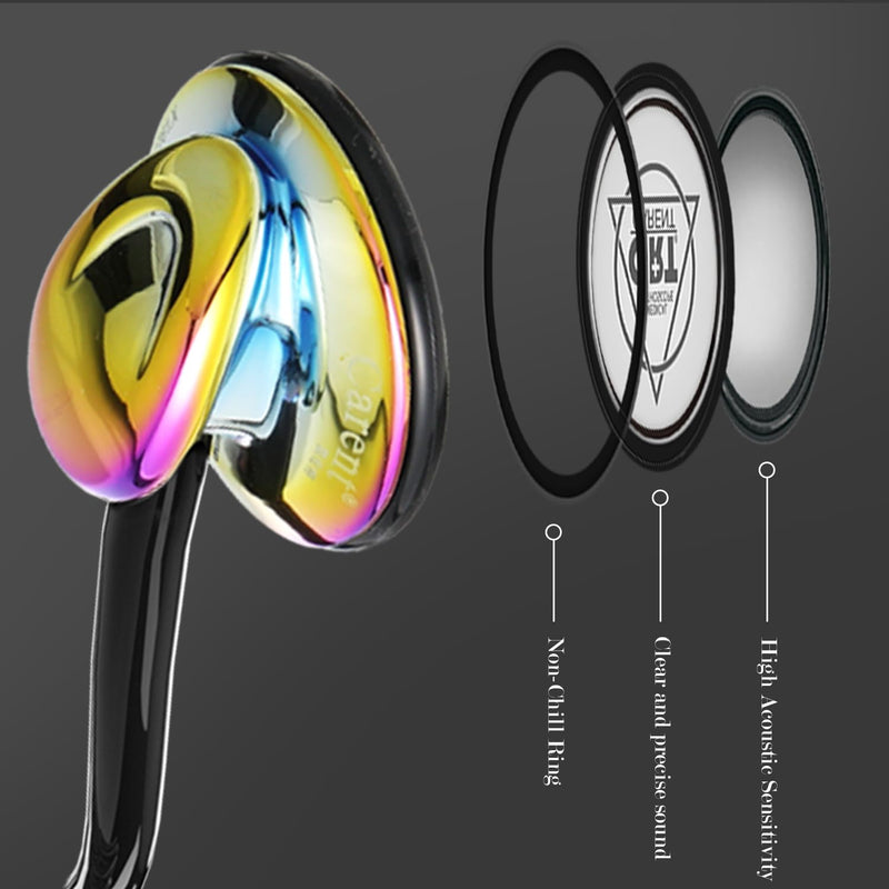 [Australia - AusPower] - Classic Single Head Stethoscope for Nurses Doctor Rainbow Stethoscope for Nurses, EMT Student, Kids, for Medical and Home Use, Alloy Chestpiece,Soft Eartips(Rainbow) 