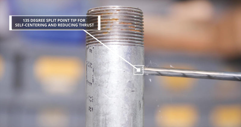 [Australia - AusPower] - Drill America 5/8" Reduced Shank High Speed Steel Black & Gold Contractor Drill Bit with 3-Flat 1/2" Shank, KFD3F Series 5/8" 