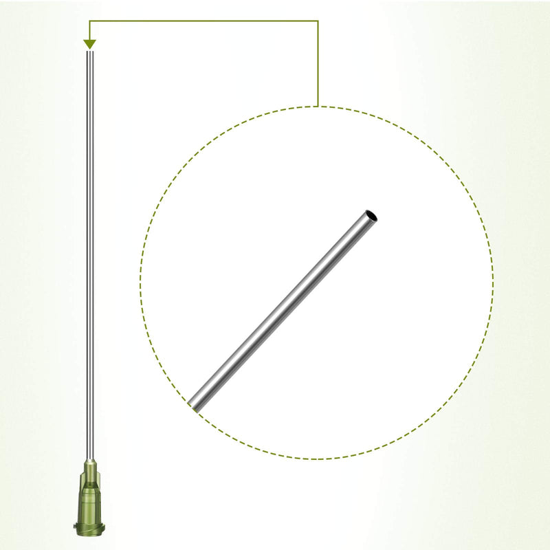 [Australia - AusPower] - 20 Pieces 4 Inch Blunt Tip Dispensing Needle with Luer Connector Industrial Syringe with Luer Connector Needles Applicator Needles (14 GA) 