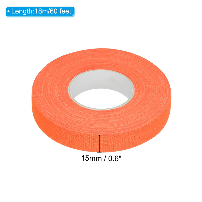 PATIKIL 0.6 inch x 60 feet Neon Gaffer Cloth Tape, 1 Roll Fluorescent Adhesive Tape UV Black Light Glow Tape for UV Party, Orange