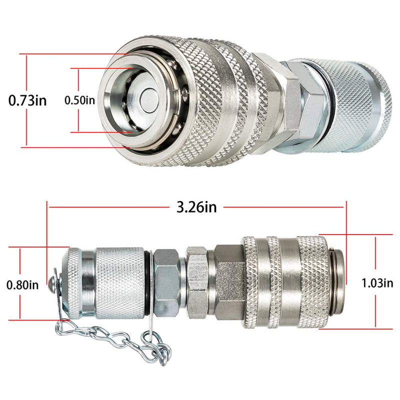 [Australia - AusPower] - Hydraulic Pressure Test Coupling Kit Fits for Parker PD Series Coupler, Caterpillar Case John Deere Excavator Construction Machinery 