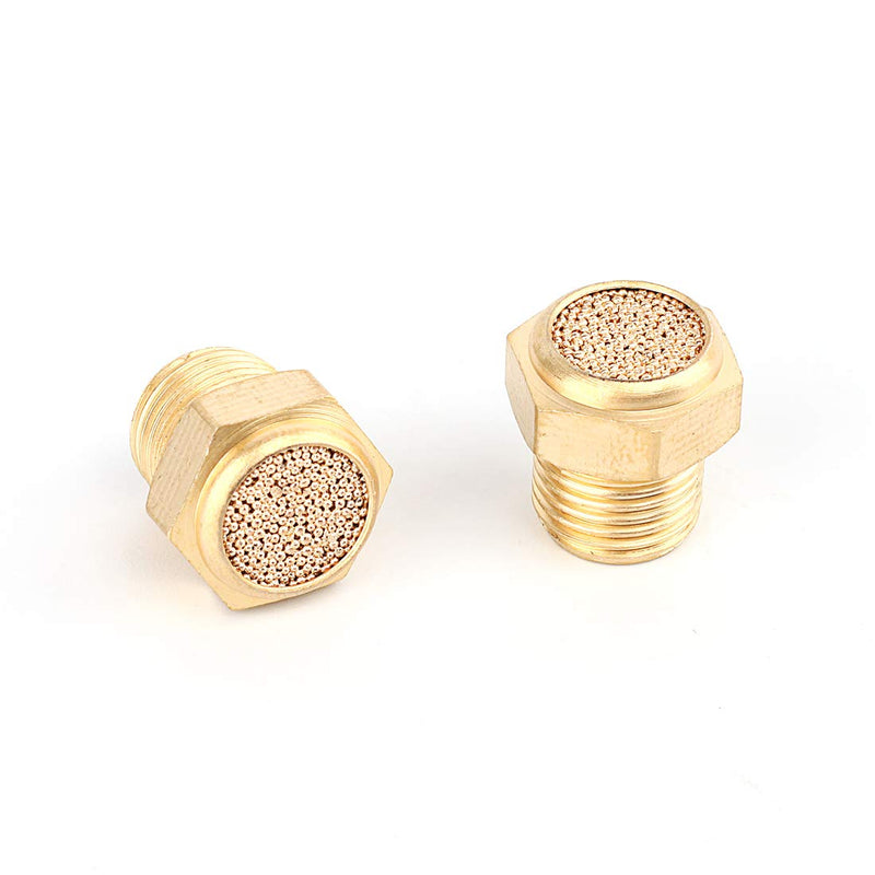 [Australia - AusPower] - SNS PSV-N01 Male Thread 1/8 NPT Brass Pneumatic Exhaust Muffler Silencer 10 PCS Per Pack 