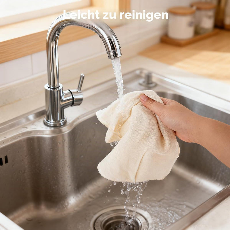 Cheesecloth Reusable Straining Cloth 50 x 50 cm / 60 x 60 cm Pack of 10 | Straining cloth, filter cloth, reusable, washable, cheesecloth for sifting juice, vegetable juice, nut milk, yoghurt tofu