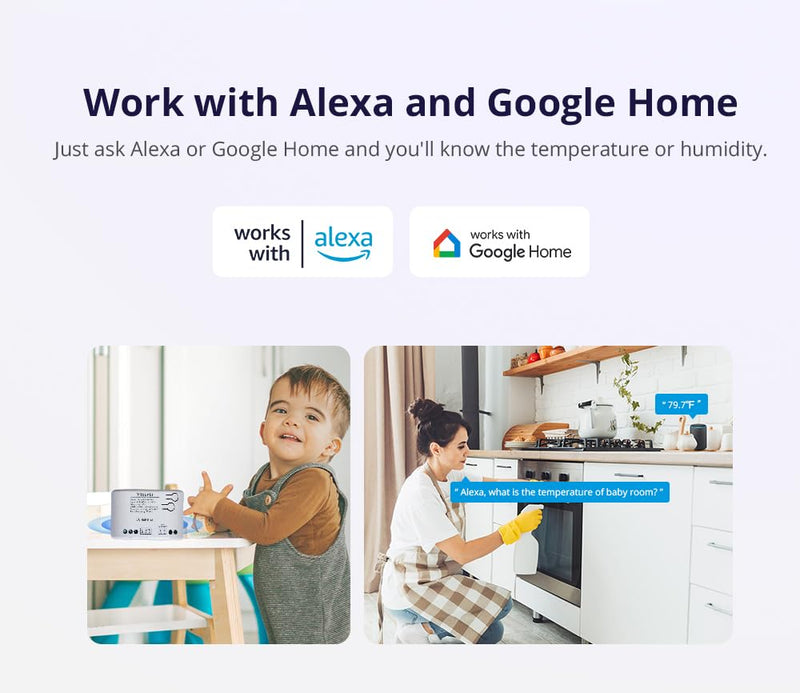 [Australia - AusPower] - Tuya WiFi Intelligent Temperature Sensor | 85-250V Dry Contact Relay | Monitoring Intelligent Module | Device Sharing | Compatible with Alexa Google 