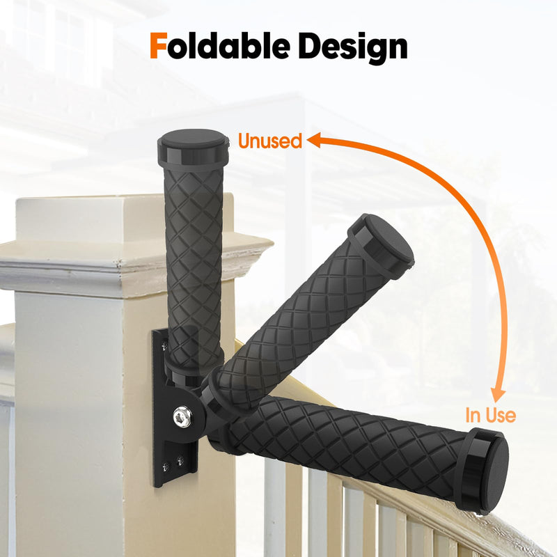 Flip Up Grab Bars for Wall, Home Safety Grab Bars for Seniors, Elderly, Disabled, Non-Slip Assist Hand Rails Grab Handles for Wall, Doorway, Stairs(1 Pack) Black-1 Pack