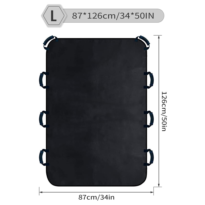 [Australia - AusPower] - Positioning Bed Pad with Handles - Multipurpose 34" x 50" Reusable & Washable Patient Transfer Sheet Bed Pads for Elderly, Bedridden, Transfer, Turning, Lifting & Repositioning Home & Hospital 34*50" Black 
