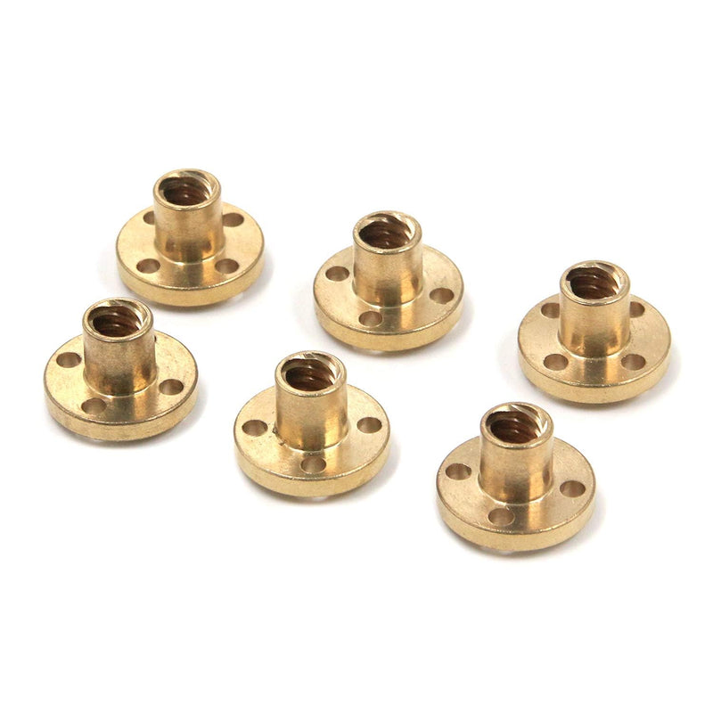 6pcs T8 Screw Nut Trapezoidal T8 Lead ScrewNut Linear Screw for Lead 8mm Pitch 2mm T8 Lead Threaded Rod for 3D Printer Accessories