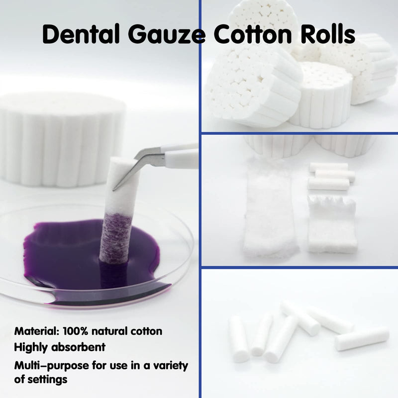 [Australia - AusPower] - 200 Pieces 1.5 Inch Dental Gauze Cotton Rolls for Mouth, Cottons Pads for Dentists, Rolled Cotton Balls, High Absorbent Cotton for Mouth Gauze and Nosebleeds for Kids and Adults 