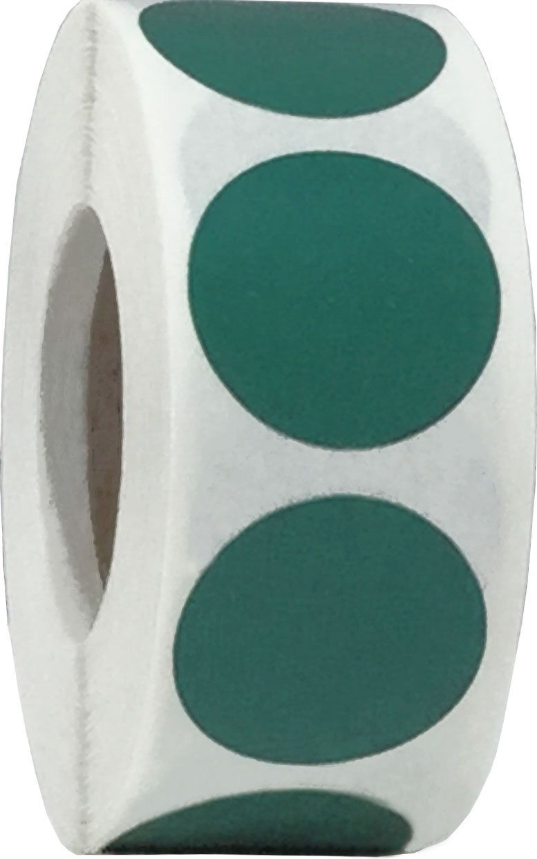 Green Color Coding Labels for Organizing Inventory 0.75 Inch Round Circle Dots 500 Total Adhesive Stickers On A Roll